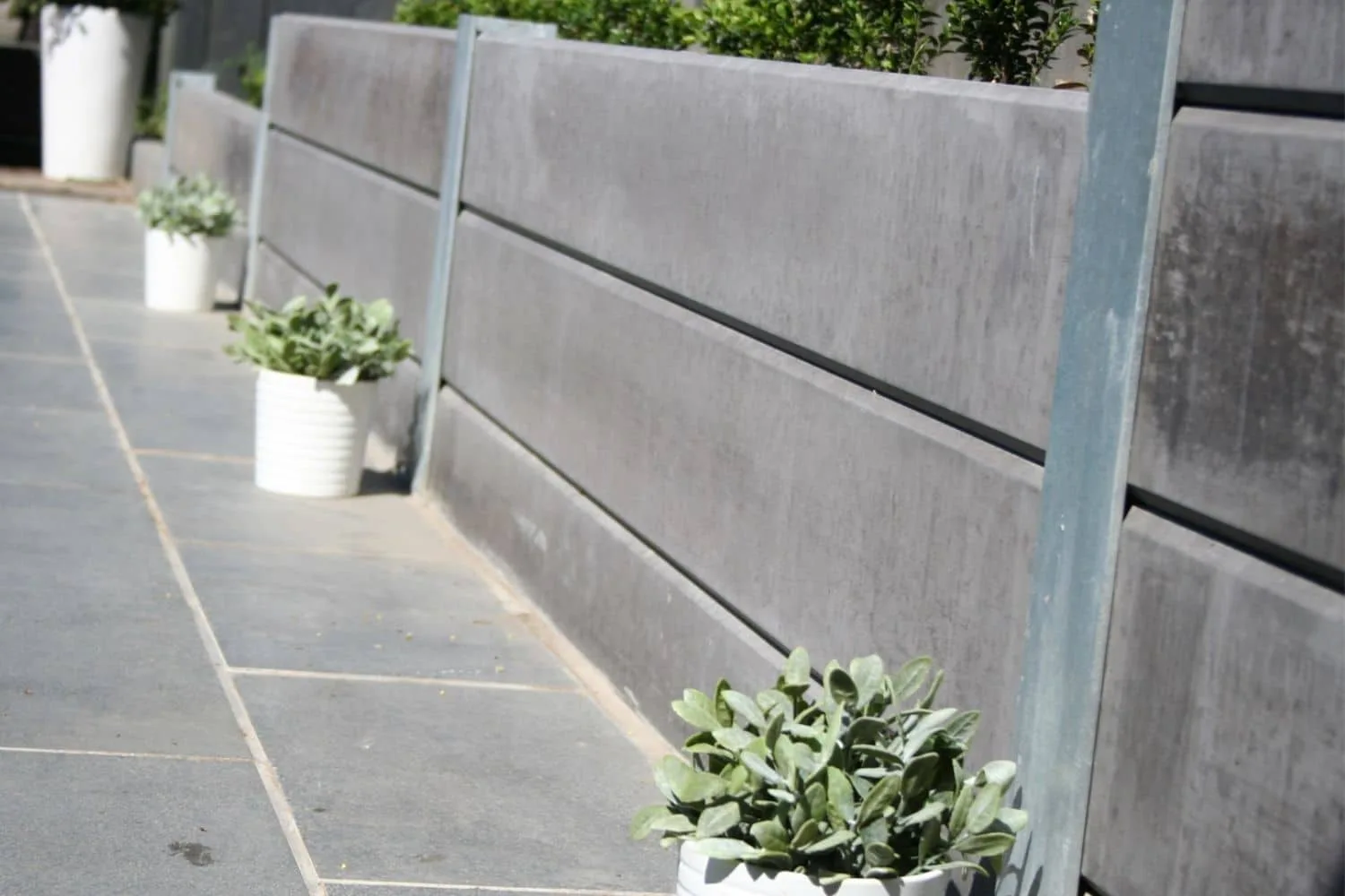 Concrete sleeper retaining wall in Belconnen